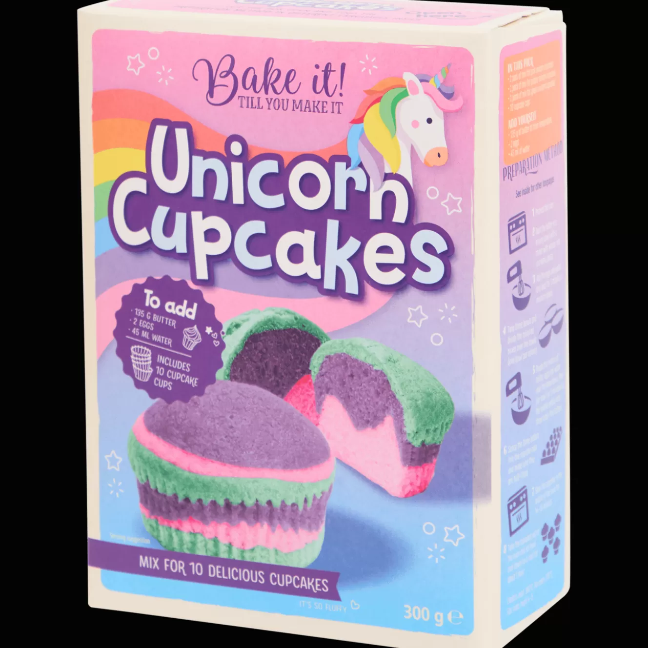 Action Bake it! unicorn/regenboog cupcakes