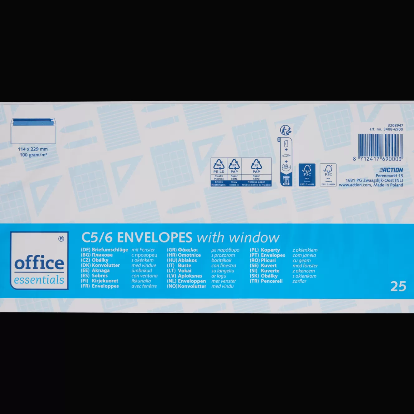 Office Essentials enveloppen met venster C5/6