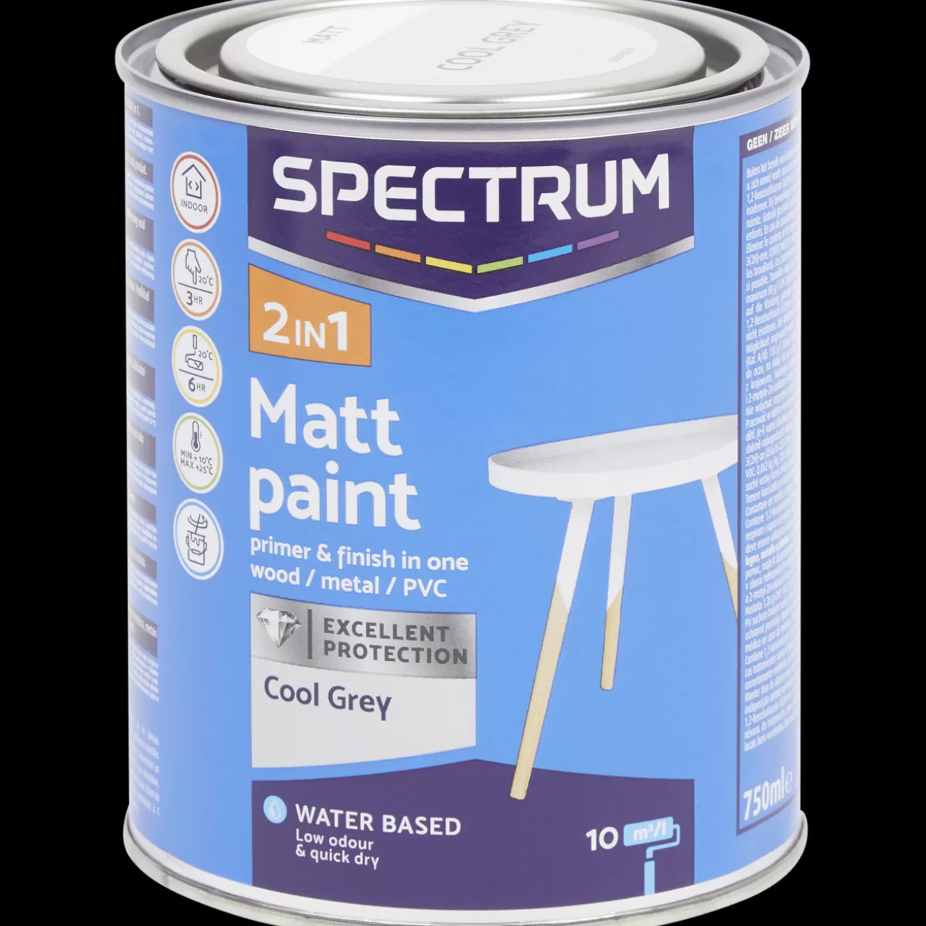 Spectrum 2-in-1 matte verf cool grey